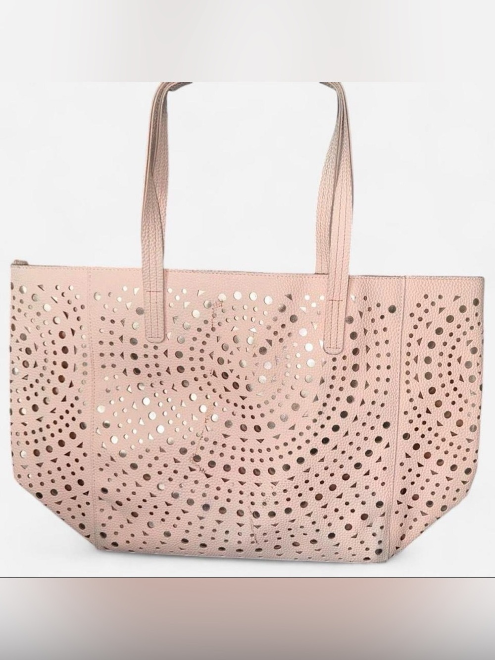 Perforated Tote Bags- Pink and Gray - Picture 6 of 7